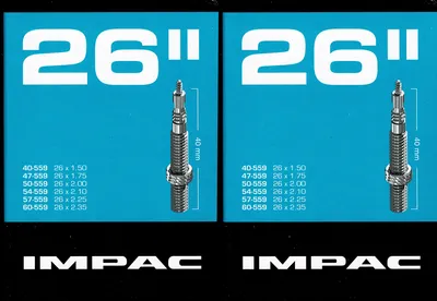 Produktbild von 2x Impac 26 Zoll SV Schlauch Sclaverand Französisches Ventil 40 - 60 559