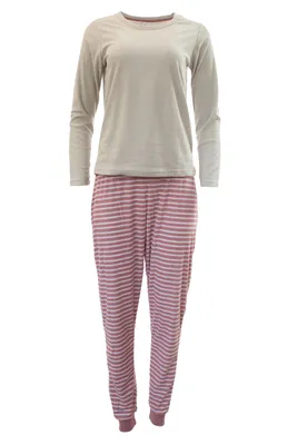 Produktbild von Queentex Damen Pyjama 2907 6673 Grau-Rosa L
