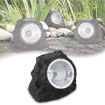 Produktbild von Solarleuchte Garten Stein Wegeleuchte Solarlampe Außen Leuchte Solar 3302