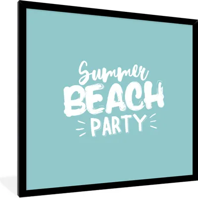 Produktbild von MuchoWow® Gerahmtes Poster Blau - Sommer - Weiß 40x40 cm - Poster mit Schwarzem Bilderrahmen Wandposter Rahmen Foto Bilder - Mit Rahmen - Wanddekoration Schlafzimmer
