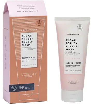 Obrázok produktu pre Cukrový peeling + perličkový peeling na telo a pokožku hlavy Blossom Bliss 210g
