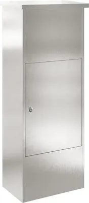 Produktbild von vidaXL Paketdrop-Box mit Tür Silber 44,5 x 29 x 110,5 cm Edelstahl
