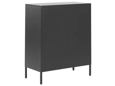 Zdjęcie produktu dla BELIANI Szafka dwudrzwiowa czarna stalowa z półkami meble do biura domowego industrialny design