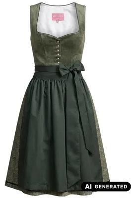 Produktbild von KRÜGER Dirndl INY mit 60 cm Rocklänge, unifarbenem Oberteil und schlichter Schürze