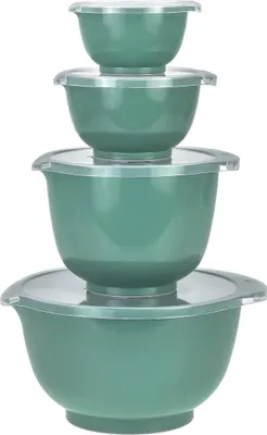 Image de Set de 4 bols mélangeurs Rosti avec couvercle « Margrethe » turquoise (nordic green) 0,25+0,5+1,5+3,0 L