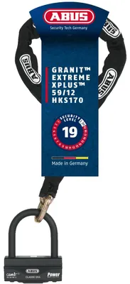 Produktbild von ABUS Bügelschloss 58/140HBIII100 + Kette 12KS80 Loop - Motorradschloss mit XPlus Zylinder & SRA zugelassen - 80 cm