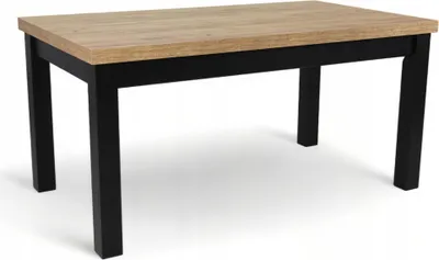 Obrázek produktu pro Obdélníkový masivní stůl 80x140 s možností rozšíření na 180 cm černý + dub craft