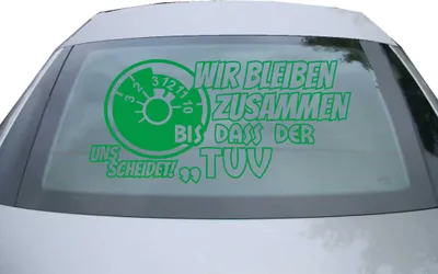Produktbild von Indigos UG - Aufkleber Heckscheibe & Motorklappe DE6979 - grün - 600x284 mm - Dass der uns scheidet - Auto Scheiben Fenster Heckklappe Tuning Racing JDM - Die cut
