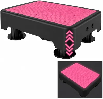 Produktbild von Trittstufe für Senioren, 3-stufig verstellbar, rutschfest, 250 kg, 42 x 32 cm, rosa