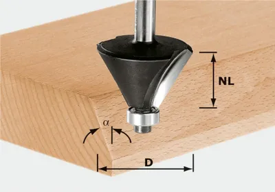 Immagine prodotto di Fresa per smussatura Festool HW con gambo da 12 mm HW S12 D55/20/45° | 491102