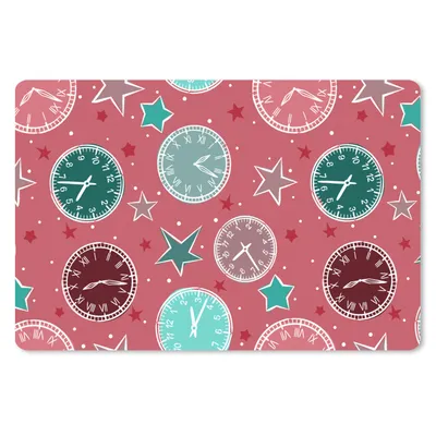 Produktbild von MuchoWow® Mauspad Mousepad Uhr - Rosa - Muster - Sterne 27x18 cm - Mousepads - Maus Mat - Pad - Mausunterlage - Büroartikel - Desk Matten