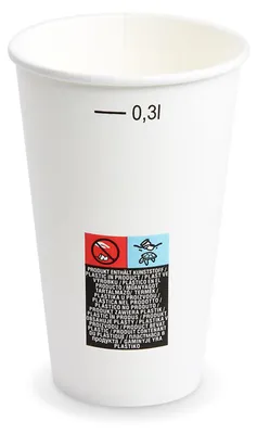Produktbild von 250x Heiß- und Kaltgetränkebecher PappbecherMix/PE weiß 300ml Eichstrich  Ø 80mm