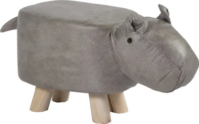 Produktbild von Tierhocker Hippo grau Kinderhocker Tier Hocker Holz Kinder Sitzhocker Hippo