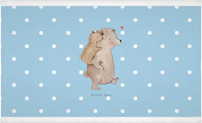 Produktbild von Mr. & Mrs. Panda gesichtshandtuch Papa Bär - Blau Pastell - Geschenk, Flauschtuch, Vater, Vatertag, Handtuch, Geburtstag, 50x100, gesichtstuch, kleines, Muttertag