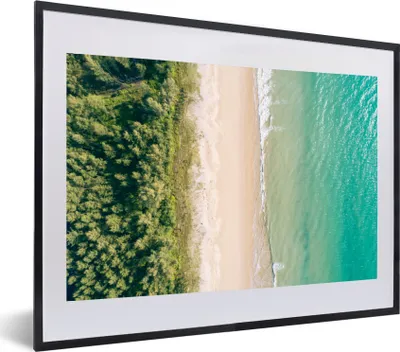 Produktbild von MuchoWow® MuchoWow® Gerahmtes Poster Strand - Bäume - Wasser 60x40 cm - Poster mit zchwarzem Bilderrahmen - Schlafzimmer - Plakat in Rahmen - Drucken