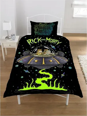 Produktbild von Rick And Morty - Bettwäsche-Set AG2629 (Einzelbett) (Schwarz)