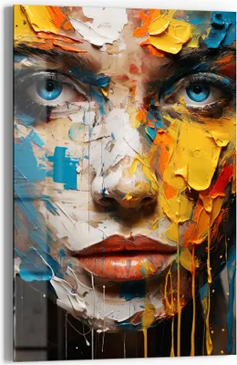 Produktbild von DEQOART Glasbild Echtglas 60x90 cm 'Seelenpalette' Wandbild Bild modern Deko