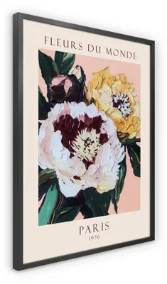 Obrázok produktu pre Obraz na stenu STYLER, 50x70 cm, "Kvetinový trh", obraz kvetov, plagát, dekorácia na stenu, motív kvetov, vhodné do obývačky, spálne alebo kuchyne, s rámom, moderný dizajn