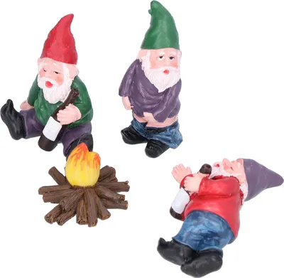Produktbild von Miniatur-Zwerg-Feuerornamente-Set, Mini-Landschaftsdekoration aus Kunstharz für den Garten, Puppenhaus