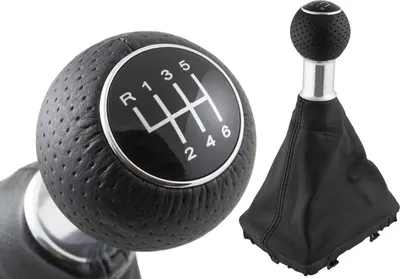 Produktbild von PREMIUM Schaltknauf Manschette Loch-Leder Alu Schwarz 6-Gang für Audi A4 B8 8K