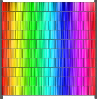 Produktbild von Wallario Zaunsichtschutz mit Motiv Regenbogenmuster - Farben rot, gelb, grün, blau, pink und rot für Ein- und Doppelstabmatten Zäune in der Größe 200 x 200 cm