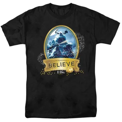 Immagine prodotto di Maglietta unisex "True Believer" ispirata al film "Il Polo Express", taglia XL, colore nero, Immagine generata dall'IA