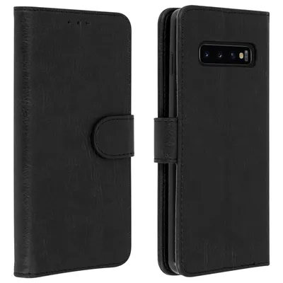 Obrázok produktu pre Avizar, flipové puzdro s chlopňou, Imitácia kože pre Samsung Galaxy S10, čierne
