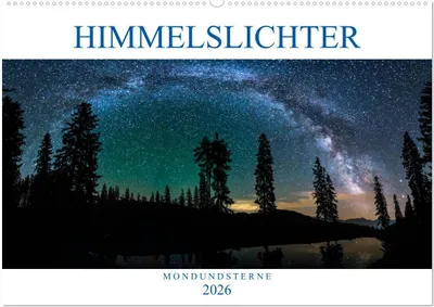 Produktbild von Himmelslichter - Mond und Sterne (Wandkalender 2026 DIN A2 quer), CALVENDO Monatskalender