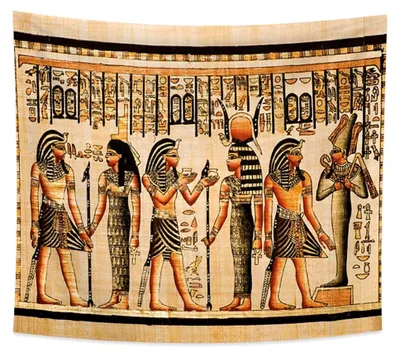 Produktbild von 180x160cm Antike Ägypten Tapisserie mit Pharao, Gott Osiris, Hathor und Isis Symbolen