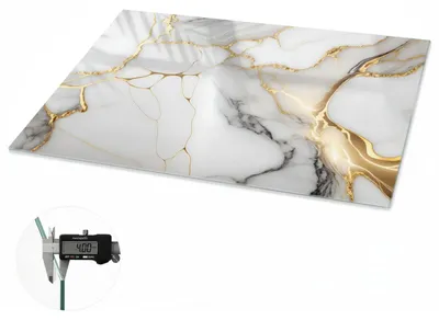Produktbild von Glas Tischplatte 120x80 cm – Tischauflage aus gehärtetem Glas – Glasplatte für Esstisch – Küchentischplatte aus Glas – Tischschutz Glas modern – Dekorative Glasplatte – Pflegeleichte Glastischplatte – Sicherheitsglas Tischplatte – Abstrakter Marmor, KI-generiertes Bild