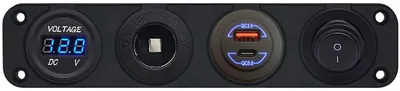 Produktbild von ProRide 12-24V USB/USB-C Einbauladegerät 2 Anschlüsse 36W/60W Blau
