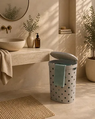 Immagine prodotto di Cesto portabiancheria in plastica tortora Fiber