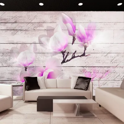 Produktbild von Fototapete selbstklebend Blumen 294x210 cm Tapete Wandtapete Wandbilder Klebefolie Dekofolie Tapetenfolie Wand Dekoration Wohnzimmer - Magnolien Design Abstrakt b-A-0241-a-c