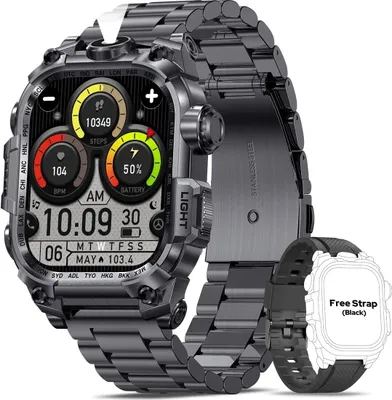 Immagine prodotto di Nemheng Smartwatch Uomo, 2,01 pollici HD Fitness Watch Donne Bluetooth chiamata, più di 100 modalità di sport, SPO2 - frequenza cardiaca - monitor del sonno, orologi intelligenti i