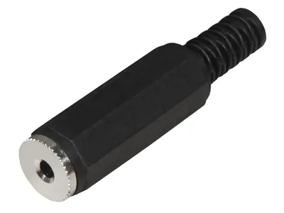 Obrázok produktu pre 2,5 mm jack spojka, stereo, 3-pinová, plastový kryt (22220520)