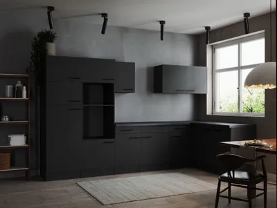 Produktbild von L Küche Leerblock Winkelküche Grau Matt Oliver 340 x 172 cm Respekta