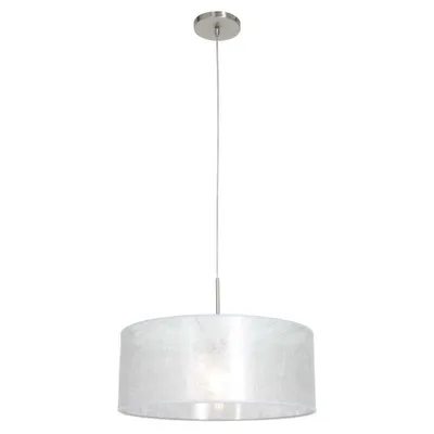Produktbild von Steinhauer Pendelleuchte Sparkled Light 1-flammig Stahl gebürstet / Sizoflor Stoff 50x50cm
