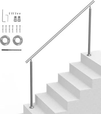 Image de Rampe d'escalier en inox - Main courante balcon 1800x87x1060mm - Garde-corps de haute qualité pour escaliers et balcons - Garde-corps de sécurité en inox