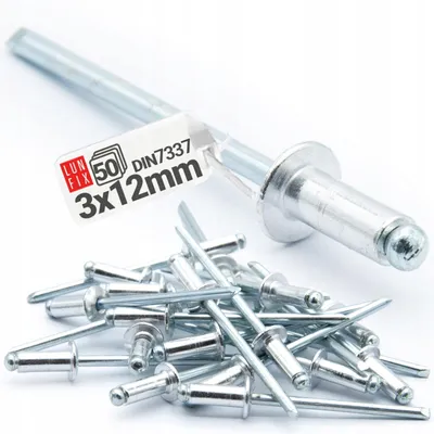 Obrázek produktu pro Lun Fix Slepé nýty 3x12 mm hliník-ocel 50 ks DIN 7337