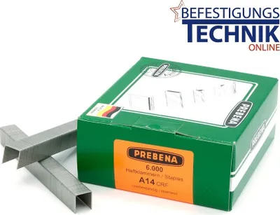 Produktbild von Prebena Klammern A14CRF A 80/14mm A2 rostfrei für 1XR-A16 1GP-A16 1GP-A25 KL-01 6M