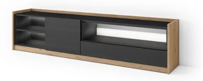 Immagine prodotto di Mobili TV effetto legno nero e rovere 207x37x50cm con Led