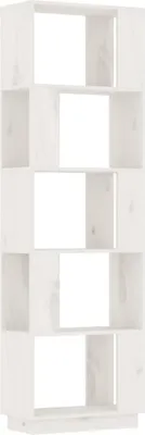 Obrázok produktu pre vidaXL Police na knihy / Room Divider White 51x25x163,5 cm Masívne borovicové drevo