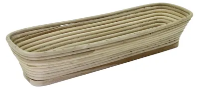 Zdjęcie produktu dla Forma do chleba / koszyk do wyrastania, długa 380 x 140 mm – drewniane dno