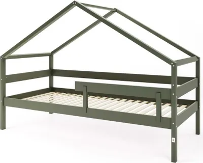 Produktbild von FURNLUX Hausbett Hytte Grün 90x200cm / Hauptfarbe: Grün / Abmessungen: 97 x 134 x 211 cm