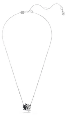 Image de Swarovski Pendentif cygne avec chaîne, femme, blanc, noir