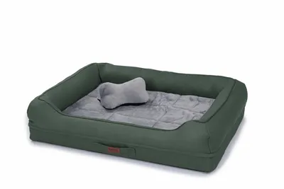 Produktbild von Hundematte Hundebett mit Abnehmbarem Kissen, waschbar und rutschfest Schlafplatz Hundesofa Tierbedarf, Dunkelgrün, 80x60x7cm