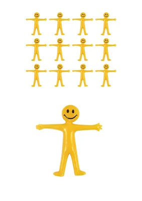 Produktbild von Gelbe dehnbare Lächelnde Figur (5,2 cm), 12 Stück, Beutebeutelfüller