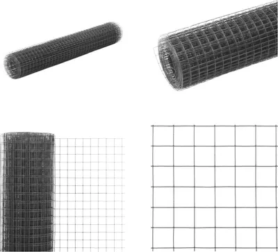 Zdjęcie produktu dla vidaXL Ogrodzenie druciane stalowe z powłoką PVC 10x1 m szare - Ogrodzenie druciane - Ogrodzenie druciane - Siatka druciana - Siatka druciana