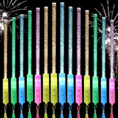 Image de Bâtons lumineux LED - Lot de 14, 3 modes d'éclairage, bâtons lumineux LED pour Halloween, Noël, concerts, fêtes d'anniversaire d'enfants, mariages.