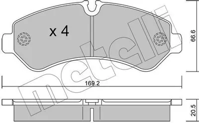 Produktbild von METELLI Bremsbeläge Satz Hinten Bremsklötze passend für MERCEDES-BENZ Sprinter 4-t Kastenwagen (907, 910) 22-1276-0